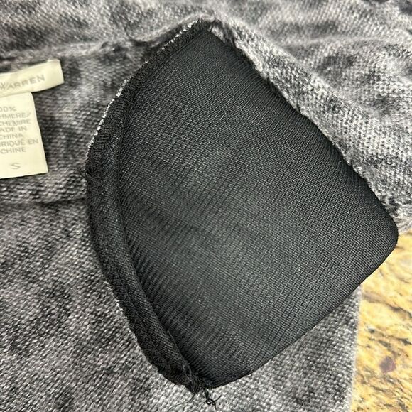 White + Warren Leopard Print Cashmere Open Front Cardigan Sweater Size S - Picture 8 of 10